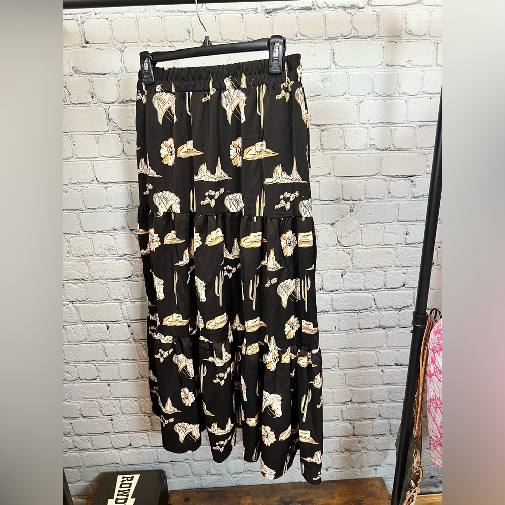NWOT Western Cowboy Chiffon Skirt
